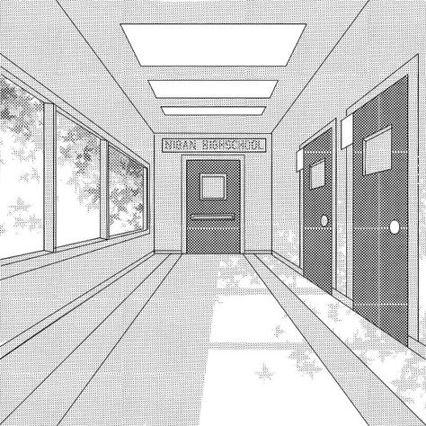 My Attempt at Manga Background by shigure-kisune on DeviantArt Manga Bedroom Drawing, Comic School Background, Layout Drawing Architecture, Background Base Drawing, Perspective Drawing Background, School Manga Background, Anime Background Drawing Reference, Anime Background Drawing, School Reference Background