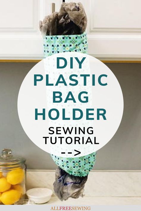 Easy Plastic Bag Holder DIY | Learn how to make a plastic bag dispenser to keep them all in one convenient place! Bag Holder Diy, Diy Grocery Bag Holder, Diy Plastic Bag Holder, Diy Plastic Bag, Diy Grocery Bags, Shopping Bag Holder, Bag Holder Pattern, Garbage Bag Holder, Plastic Bag Dispenser