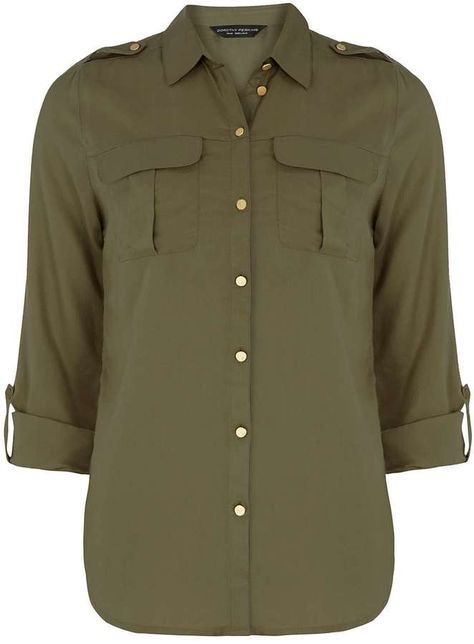 Khaki Military Shirt Military Style Shirts, Brown Long Sleeve Shirt, Khaki Tops, Khaki Shirt, Military Shirt, Brown Tops, Pleated Shirt, Pleated Top, Rayon Shirt