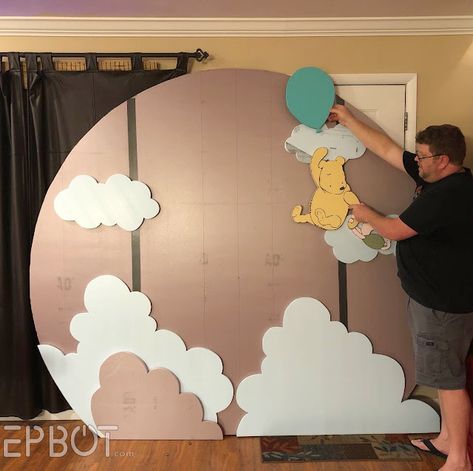 EPBOT: How To Make An Epic Photo Backdrop With Pink Foam Board Diy Standing Backdrop, Foam Core Backdrop, Crafts With Foam Board, Painting On Foam Board, Painting Foam Board, Foam Board Crafts Diy, Cardboard Backdrop Diy, Diy Cardboard Backdrop, Foamboard Backdrop Diy