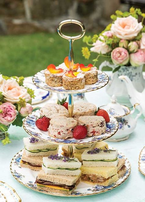 Tea in the Garden - TeaTime Magazine High Tea Wedding, Picnic Menu, Tea In The Garden, Three Tier Cake, Coffee Party, High Tea Party, Jasmine Green Tea, British Tea, Summer Tea