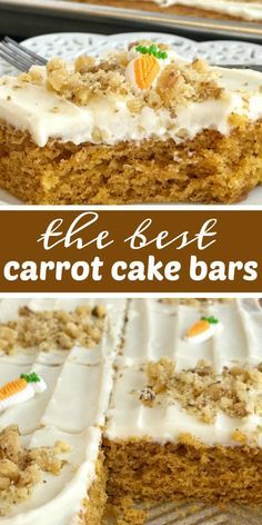 Sheet Pan Carrot Cake, Carrot Baby Food, Carrot Cake Bars Recipe, Carrot Baby, Baby Carrot Recipes, Bars With Cream Cheese Frosting, Cake Bars Recipe, Bars With Cream Cheese, Carrot Cake Bars