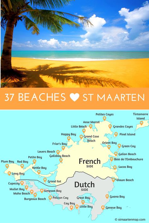 Here is a list of the 37 beaches in St Maarten... Read more. Sint Marteen, Travel Carribean, Saint Marteen, St Marteen Island, St Maarten Beaches, St Marteen, Best Island Vacation, St Maarten, Sailing Trips