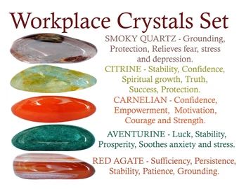 Crystals for the office - Etsy Crystal Intentions, Witchcraft Crystals, Crystal Magick, Crystals Red, Crystal Healing Chart, Powerful Crystals, Spiritual Knowledge, Neuer Job, Crystals Healing Properties