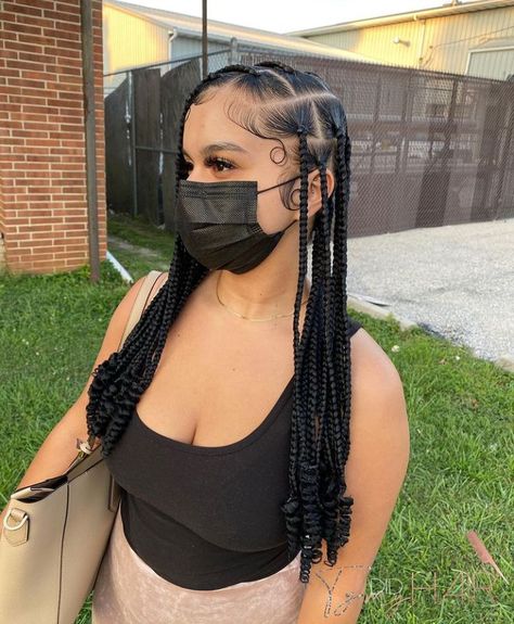 Hairstyles With Curled Hair, Coi Leray Braids, Large Knotless, Coi Leray, Big Box Braids Hairstyles, Colored Braids, Braids Hairstyles Pictures, Cute Box Braids Hairstyles, Small Braids