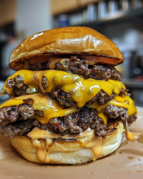 CRACK BURGERS 🍔🔥 Ingredients: For the Burgers: 1.5 lbs ground beef (80/20) 1 teaspoon salt 1/2 teaspoon black pepper 1/2 teaspoon garlic powder 1/2 teaspoon onion powder 4 slices cheddar cheese 4 hamburger buns Lettuce, tomato, and pickles (optional, for serving) For the Crack Sauce: 1/2 cup mayonnaise 1/4 cup sour cream 1/4 cup ranch dressing 1 tablespoon dried dill 1 teaspoon garlic powder 1 teaspoon onion powder 1 teaspoon smoked paprika 1 tablespoon chopped fresh chives (optional) Di... Meat Burger, Burger Cheese, Big Burger, Dried Dill, Burger Patty, Studying Food, Tastemade Recipes, Homemade Burgers, Cheese Burger