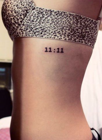 11 11 Tattoo, 11 Tattoo, Tattoo Script, 1 Tattoo, Rib Tattoo, Tattoo Love, Little Tattoos, Piercing Tattoo, Skin Art