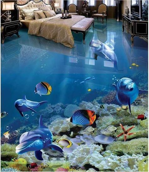 These 3D Epoxy Floors Can Turn Any Floor In Your Home Into Ocean Waves, Rivers, Green Landscapes And More Epoxy Floor 3d, 3d Flooring, Wallpaper For Wall, Floor Murals, Floor Kitchen, Floor Wallpaper, Pvc Flooring, 3d Floor, Floor Art