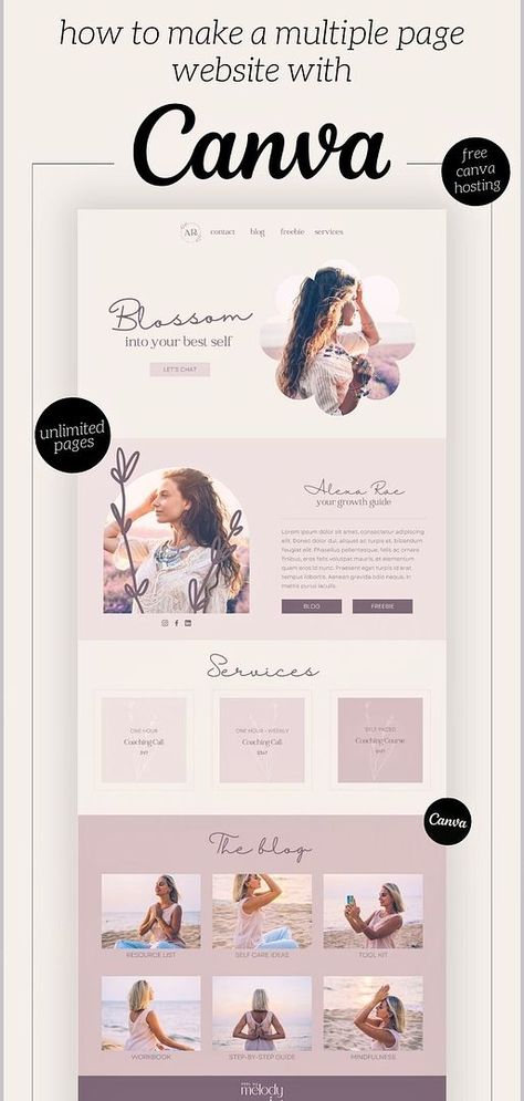 Dive into our Canva Cheat Sheet for How to Make a Multiple Page Website with Canva. This guide takes you through the steps to create a dynamic and engaging multi-page website using Canva's user-friendly platform. Ideal for showcasing a portfolio, business, or blog. Find more Canva Website Design Ideas, Canva for Beginners, and Canva Tips and Tricks at madebymelody.co Graphic Designer Beginner, Web Pages Design Ideas, Canvas Website Design, About Me Website Design Ideas, Web Design Ideas Website, Portfolio Website Design Ideas, Canva Website Design Ideas, How To Create A Website, Canva Portfolio Ideas