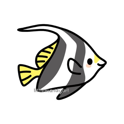 Fish Cute Drawing, Cute Fish Drawing Easy, Cute Fish Doodle, Cute Fish Doodles Simple, Simple Fish Doodle, Doodle Fish Easy, Ocean Animals Drawing, Cute Fish Drawing, Cartoon Fish Cute