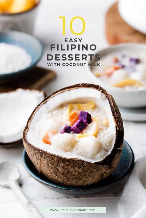 Easy Filipino Desserts, Desserts With Coconut Milk, Ube Rolls, Philippines Dessert, Desserts With Coconut, Philippine Desserts, Filipino Pastries, Desserts Coconut, Recipes Filipino