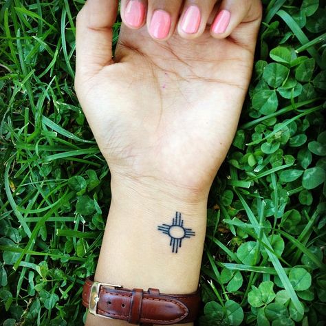 New Mexico Tattoo, Mexico Tattoo, Zia Symbol, Cowgirl Tattoos, Native American Tattoos, Western Tattoos, Symbol Tattoo, Omerta Tattoo, Sun Tattoos