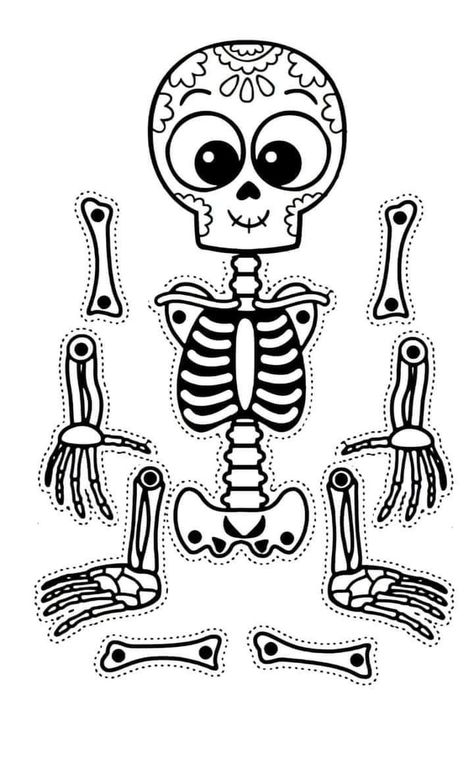 Dia De Muertos Crafts For Kids, Drawing Of A Skeleton, Actividades Halloween, Skeleton Craft, Dia De Los Muertos Decorations Ideas, Bricolage Halloween, Halloween Worksheets, Halloween Arts And Crafts, Horror Lovers