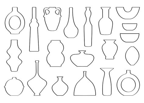 Vase Stencil, Sculptural Decor, Ceramic Shapes, Doddle Art, Freckle Face, Shape Templates, Ceramic Molds, Pottery Clay, Vase Shapes