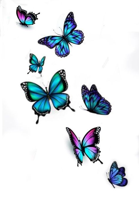 Butterfly Color Tattoo Design, 5 Butterfly Tattoo Designs, Color Butterfly Tattoo Designs, Butterfly Tattoo On Thigh For Women, 3d Butterfly Tattoo Designs, Colourful Butterfly Tattoo, Rainbow Butterfly Tattoo, Flying Butterfly Tattoo, Color Butterfly Tattoo