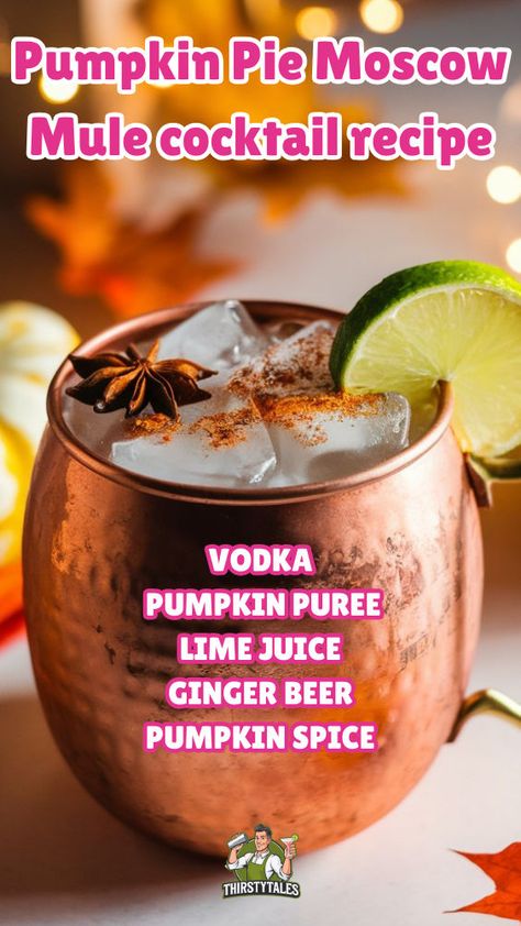 "Indulge in the cozy flavors of fall with this delightful Pumpkin Spice Moscow Mule Recipe! This unique twist on the classic Moscow Mule combines pumpkin puree and warm spices for a refreshing yet seasonal cocktail. Perfect for autumn gatherings, this Fall Moscow Mule Recipe is a must-try for pumpkin cocktail lovers. Elevate your celebrations with this easy-to-make Pumpkin Cocktail that captures the essence of the season. Cheers to festive sips with this delicious Moscow Mule Recipe!" Pumpkin Spice Mule, Pumpkin Moscow Mule, Pumpkin Mule Recipe, Pumpkin Mule, Fall Moscow Mule, Holiday Mules, Moscow Mule Cocktail, Moscow Mules, Moscow Mule Recipe