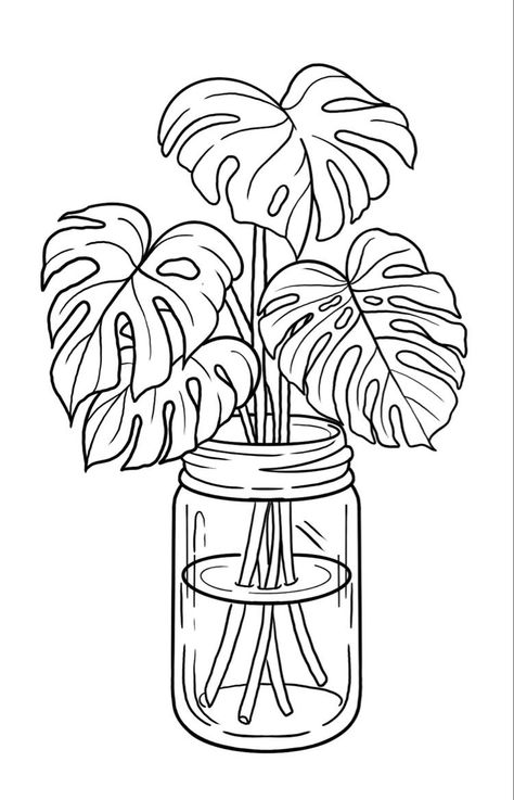 Coloring Pages Plants, Hippie Coloring Pages, Easy Coloring, Coloring Inspiration, Pola Sulam, Cartoon Coloring Pages, Plant Drawing, 수채화 그림, Cool Coloring Pages