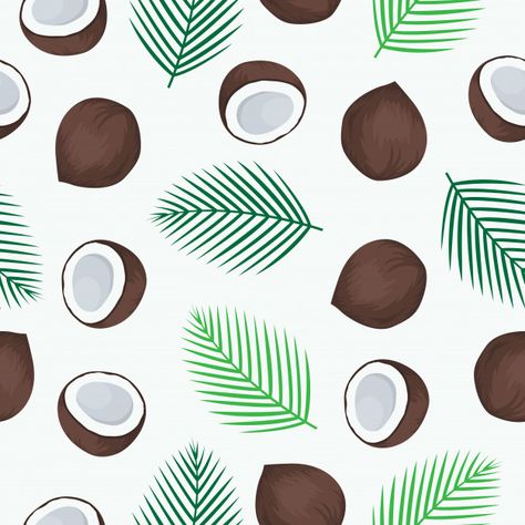 Coconut Illustration, Coconut Tree Drawing, Coconut Vector, Coconut Oil Brands, Coconut Pattern, Skincare Design, Coconut Fruit, Kawaii Fruit, Graphic Shapes Design