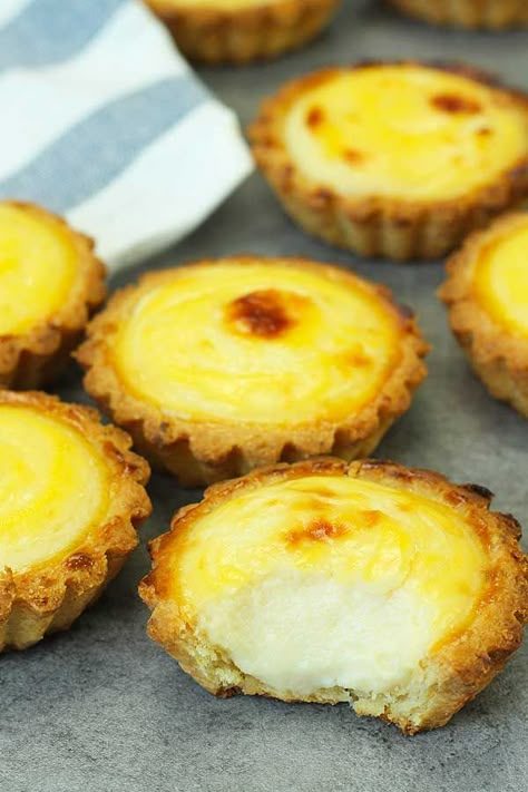 Hokkaido Cheese Tart Recipe | El Mundo Eats Hokkaido Cheese Tart Recipe, Cheese Tart Recipe, Bake Cheese Tart, Mini Cheesecakes Easy, Coconut Tart, Kek Lapis, Japanese Desserts, Mango Cheesecake, Cheese Tart