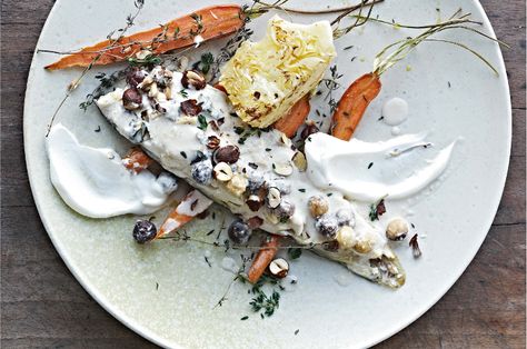 Featured Recipe: Nordic-Style Cod with Carrots Scandinavian Diet, Nordic Diet, Nordic Recipe, Roasted Cod, Low Gi Foods, Tray Bake, Root Veggies, Nordic Scandinavian, Fried Fish