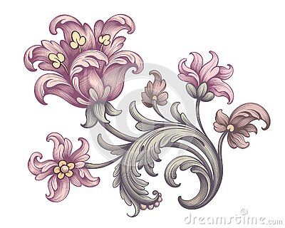 Carnation Drawing, Ornament Outline, Traditional Tattoo Flowers, Victorian Frame, Botanical Flower Art, Baroque Pattern, Tattoo Style Drawings, Flower Sculptures, Hand Drawn Vector Illustrations