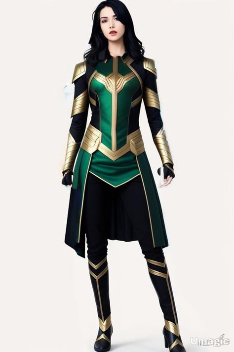 Imagine Loki, Female Loki, Superhero Ideas, Fantasy Kingdom, Loki Cosplay, Lady Loki, Female Superhero, Clothing Design Sketches, Halloween Costumes Makeup