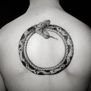 Snake Eating Itself Tattoo Meaning, Ourbourous Tattoo, Kundalini Tattoo, Little Alchemy, Ouroboros Tattoo, World Serpent, Back Tattoos For Guys, Modern Tattoos, Real Tattoo