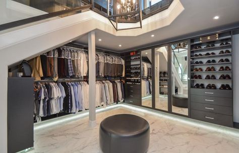 #closetgoals #dreamcloset Two story master closet Two Story Closet Master Suite, 2 Story Closet Master Suite, Diy Room Closet, Two Story Bedroom, 2 Story Bedroom, Two Story Closet, Master Suite Closet, 2 Story Closet, Minimalist Modern House