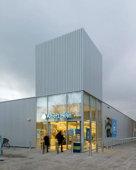 XVW Architectuur adds pair of towers to postwar supermarket Supermarket Architecture, Supermarket Building, Two Towers, Good Readers, Urban Fabric, Wood Structure, Public Building, Van Der Rohe, Ground Floor Plan