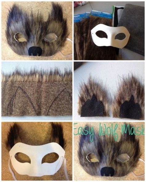 Wolf Mask Diy, Werewolf Costume Kids, Wolf Costume Diy, Wolf Costume Kids, Cosplay Diys, Diy Fantasia, Werewolf Costume, Wolf Costume, Wolf Mask