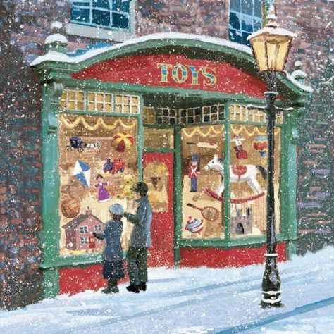 (20) Pages Book Store Illustration, Store Illustration, Christmas Toy Shop, Old Time Christmas, Vintage Christmas Images, Old Christmas, Illustration Vintage, Old Fashioned Christmas, Christmas Store