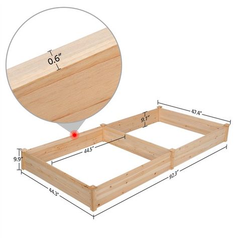 Yaheetech Wooden Raised Garden Bed Simple Planter Patio Yard Greenhouse Dividable Separate Parts for Vegetable Flower Planting Outdoor Indoor - Walmart.com - Walmart.com