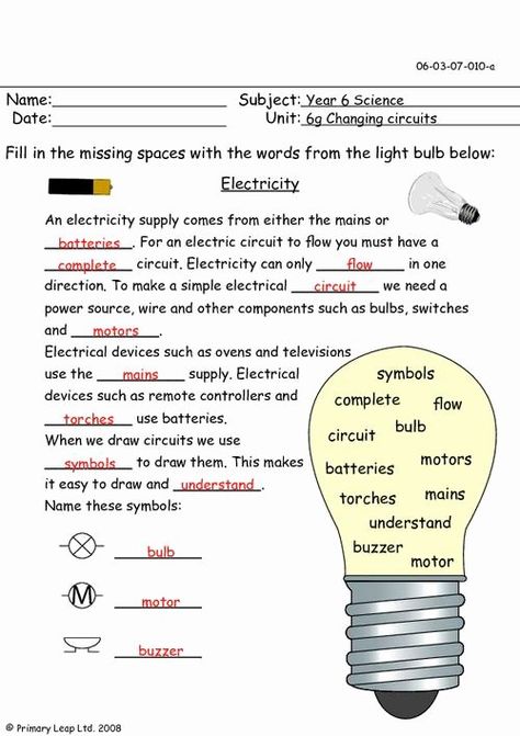 Electricity Worksheet, What Is Electricity, Electricity Lessons, Teaching Hacks, Science Electricity, 6th Grade Worksheets, Homework Worksheets, Physics Classroom, Electrical Symbols