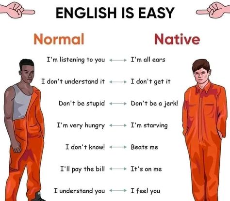 Native English Words, Normal English Vs Native English, Better English Speaking, Native English Phrases, Easy English Speaking, Easy English Grammar, Slang English, Basic English Grammar Book, English Conversation Learning