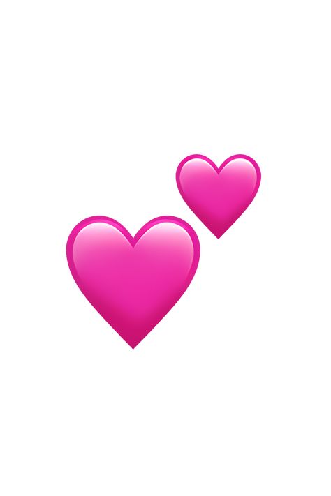 The emoji 💕 depicts two pink or red hearts side by side, with a slight tilt to the left. The hearts are usually depicted as having a slightly rounded shape, with a small dip at the top and a point at the bottom. The color of the hearts may vary depending on the platform or device being used, but they are typically a shade of pink or red. The overall appearance of the emoji is cute and romantic, making it a popular choice for expressing love and affection. Pink Love Emoji, Love Icons Heart, I Phone Emojis, Red Heart Emoji, Love Emojis, Apple Emoji, Pink Heart Emoji, Iphone Png, Love Heart Symbol