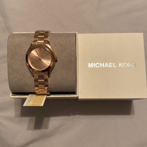 Shop thrift_candy's closet or find the perfect look from millions of stylists. Fast shipping and buyer protection. NIB Michael Kors Rose Gold Ladies Watch Rose Gold, Michael Kors, Mk Watch Women, Rose Gold Watches, Dream Jewelry, Ladies Watch, Vintage Bracelets, Womens Watches, Closet