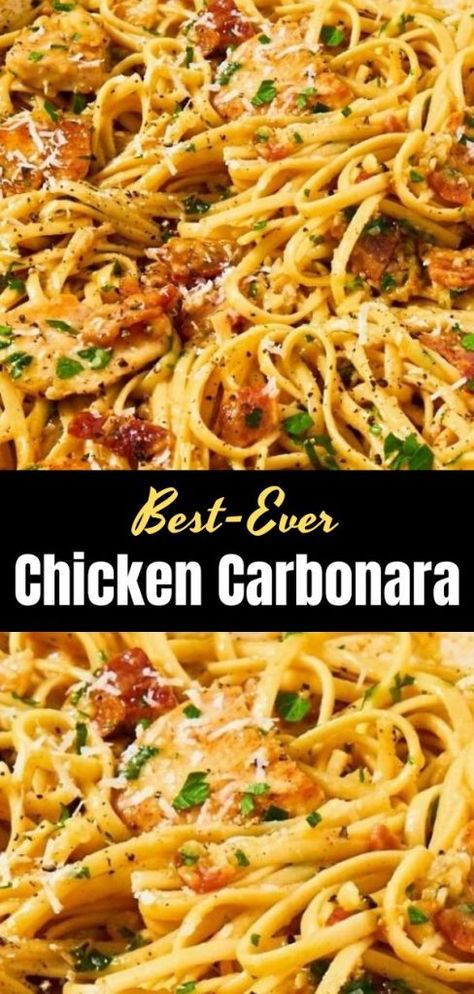 Best-Ever Chicken Carbonara - howtocook Carbonara Recept, Chicken Carbonara Recipe, Chicken Carbonara, Easy Pasta Dinner, Carbonara Recipe, The Bill, Looking For Something, Easy Pasta, Chicken Dinner Recipes