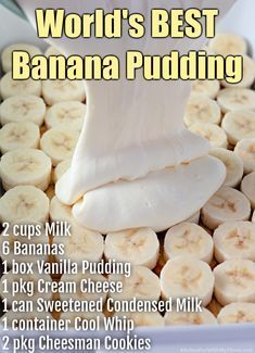 Flan, Essen, Banana Pudding Cream Cheese, Chessman Banana Pudding, Best Banana Pudding Recipe, Pepperidge Farm Cookies, Banana Pudding Desserts, Easy Banana Pudding, Farm Cookies