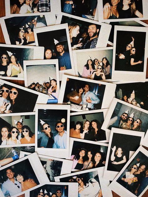 Polaroids of pals from a birthday party Polaroid Theme Party, Polaroid Party Aesthetic, Party Polaroids Aesthetic, Polaroid Wall Party, Polaroid Station Birthday Party, Polaroid Party Station, Polaroid Pictures Party, Podcast Brainstorming, Polaroid Pictures Birthday