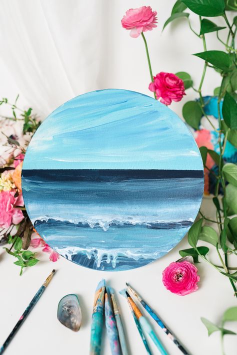 Painting Photoshoot, Photographing Artwork, Trusting Your Intuition, Canvas Photography, As Above So Below, Paint Photography, Round Canvas, Acrylic Artwork, Creative Painting