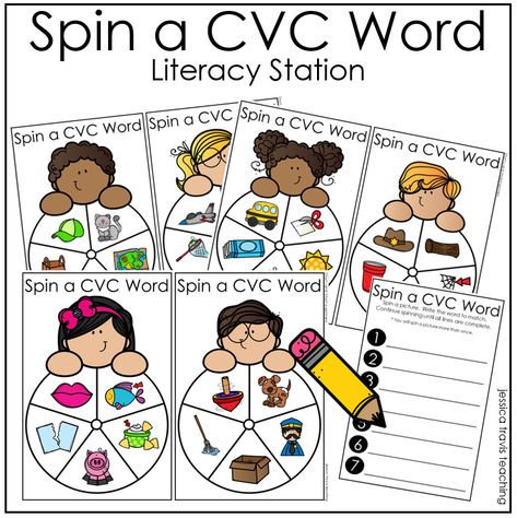 Freebies Kinder Literacy Centers, Cvc Word Work, Teachers Pay Teachers Freebies, Cvc Activities, Cvc Words Kindergarten, Cvc Word Activities, Kindergarten Language Arts, Kindergarten Ela, Cvc Word