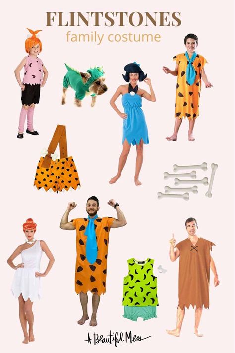 Flinstones Costume Diy, Pebbles And Bam Bam Halloween Costume, Pebbles Bam Bam Costume, Bam Bam Family Costume, Flintstone Family Costume, Pebbles Costume Diy, Halloween Costumes Flintstones, Flinstones Halloween Costumes Family, Bam Bam And Pebbles Costume