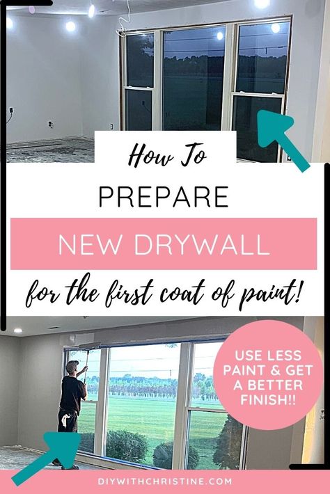 How To Paint New Drywall, How To Paint Drywall, Diy Interior Painting, Drywall Finishing, Basement Redo, Drywall Ceiling, Colorful Bedroom, Paint Prep, Best Primer