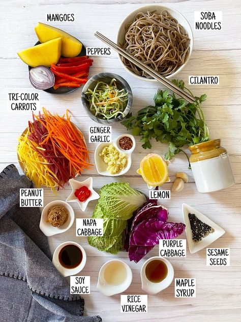 Mango Thai Salad, Thai Mango Salad, Family Vision, Thai Noodle Salad, Vegan Spring Rolls, Salad Buffet, Asian Noodle Salad, Thai Mango, Thai Beef Salad