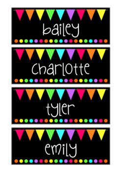 Classroom Bundle Pack - Rainbow Flags by Miss W's World | TpT Classroom Desk Organization, Rainbow Theme Classroom, Desk Organization Ideas, Ideas Name, Classroom Name Tags, Rainbow Flags, Bright Classroom, Locker Tags, Classroom Desk