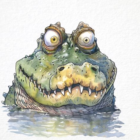 Alligator Cartoon, Crocodile Clipart, Cartoon Alligator, Safari Watercolor, Cartoon Crocodile, Crocodile Illustration, Cute Alligator, Crocodile Cartoon, Alligators Art