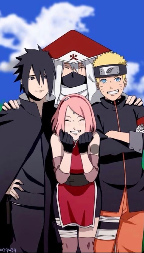 Sasuke Uchiha And Sakura Haruno, Team Kakashi, Kakashi Hatake Naruto, Sakura Haruno Naruto, Kakashi Sasuke, Sasuke Sakura, Team 7, Kakashi Hatake, Naruto Shippuden