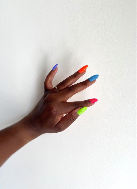 Multicolor Neon Nails, Neon Rainbow Nails, Multi Coloured Nails, Multicoloured Nails, Multicolor Nails, Neon Rainbow, Rainbow Nails, Neon Nails, Chrome Nails