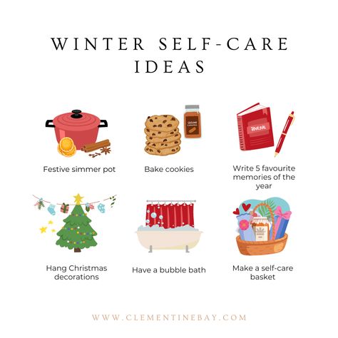 Winter self-care ideas, Christmas self-care, festive self-care, wellness Wednesday, self-care Sunday and self-care routine. December Self Care Challenge, Winter Selfcare, Christmas Self Care, Self Care Christmas, Winter Self Care, Winter Wellness, Wellness Club, Work Journal, Wellness Wednesday