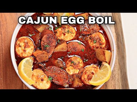 🍴 Perfect Cajun Egg Boil from Island Vibe Cooking on 🍲 Niftyrecipe.com - Recipes Chicken Boil Cajun, Egg Boil, Boiled Eggs Recipe, Cajun Shrimp Boil, Creole Dishes, Cajun Boil, Egg Recipes For Dinner, Boiled Egg Recipes, Shrimp And Eggs